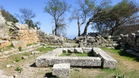 The “Prytaneion” of ancient Lato||||Once upon a time, here stood shops and workshops|||The &quot;restaurant&quot;|||||The entrance of the temple and the base of the statue inside||
