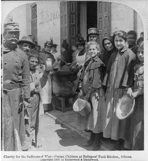 cretan children refugees food kitchen