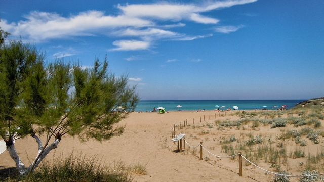 Sand dunes next to the archaeological site!