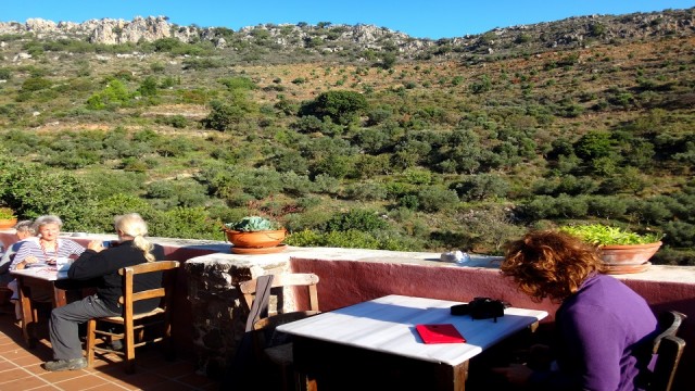 Mountain views as you enjoy a meal in Milia restaraunt