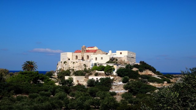 The fortress-like Monastery of Chrissoskalitissa